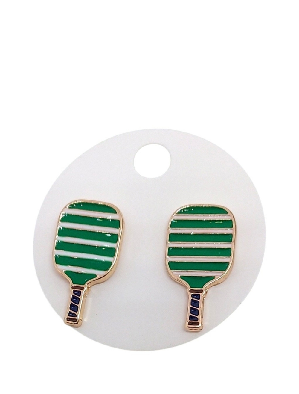 Earrings Pickleball Paddles Gold, White, Green NWT